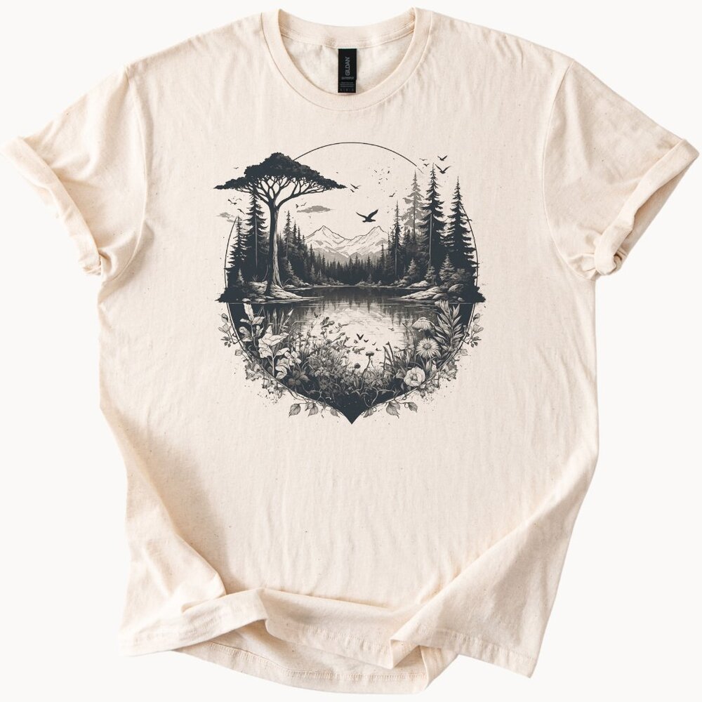 Lake Forest Tee Mountain Landscape Nature Shirt